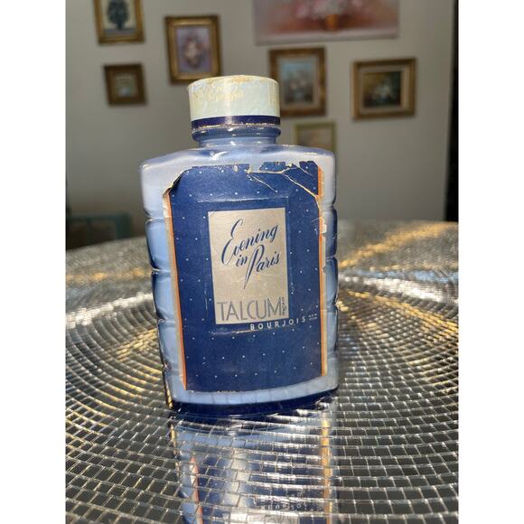 Vintage 1040s Deco Evening in Paris Talcum Bourjois Bottle - Picture 8 of 12
